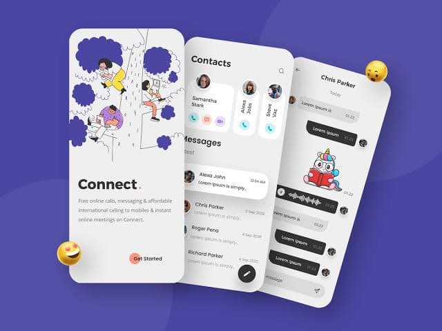 Social Chat & Video Call App portfolio UI mockup for Social Media project by Cyber Impulse Software Solutions