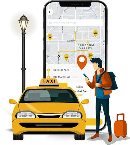 Taxi Booking App student project visual for CISS IT Training