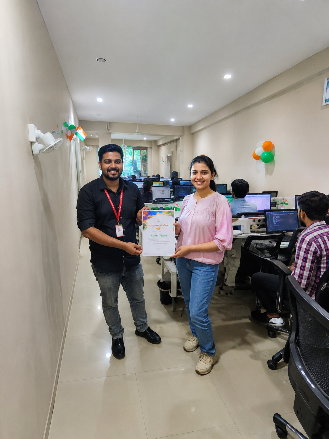 Course completion moment at CISS IT Training